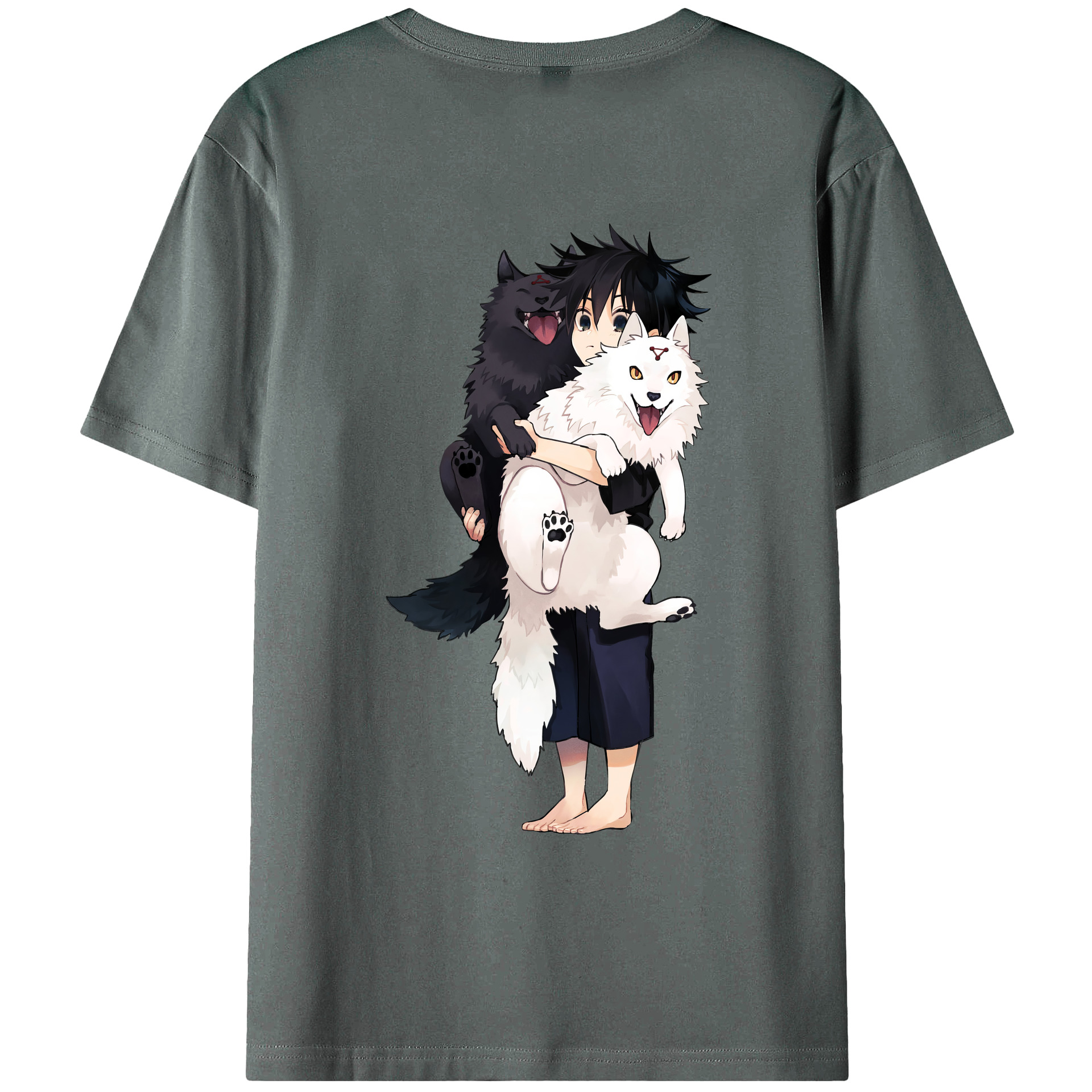 （画像用） 呪術廻戦 Jujutsu Kaisen 綿100％ メンズ半袖Tシャツ（バックプリント） 通気性